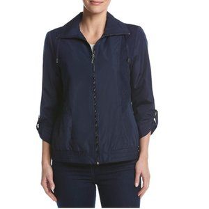 Petites' Womens Studio Works Mesh Jacket Coat Navy Blue Size Small petite NWT